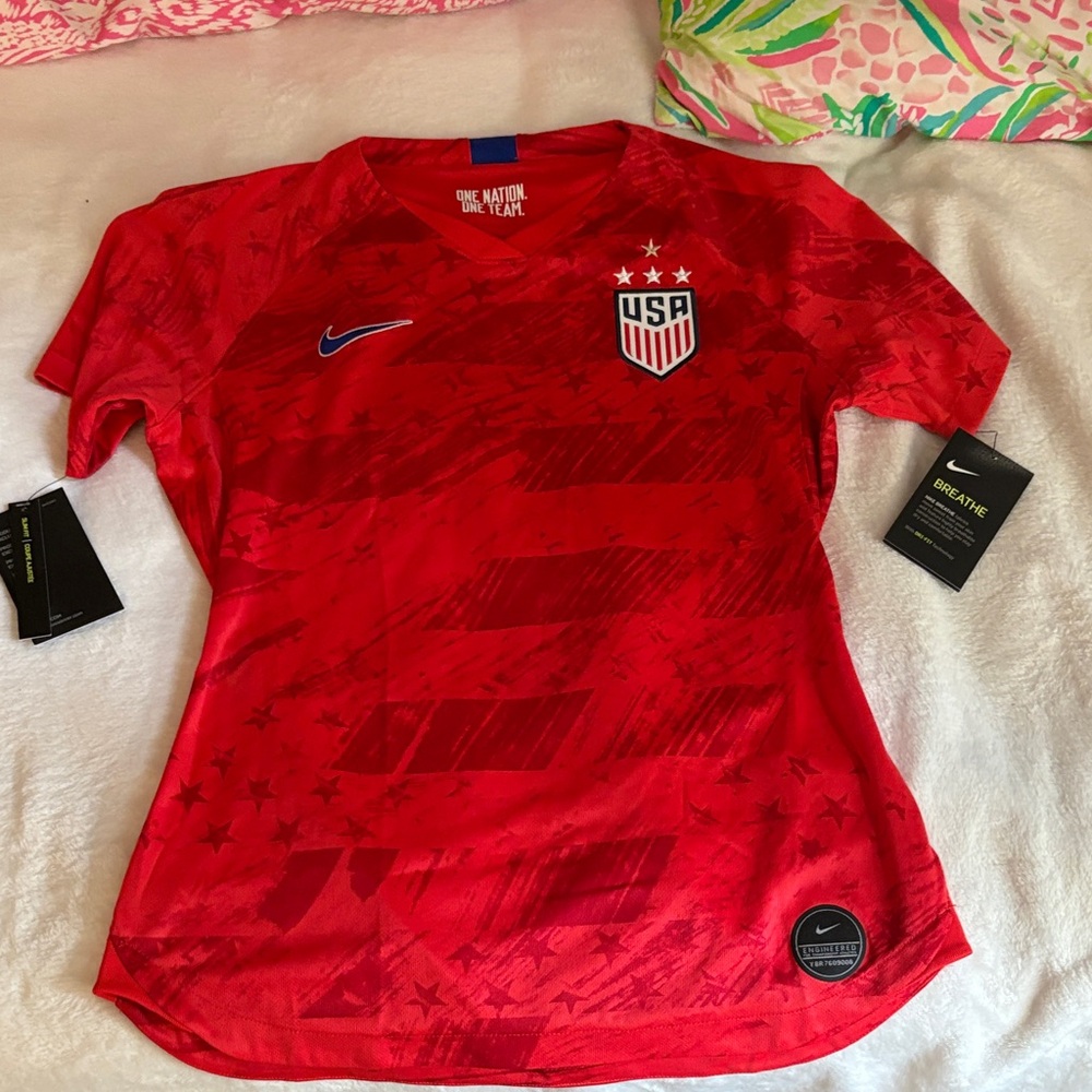 Nike womens Red USA Soccer Jersey